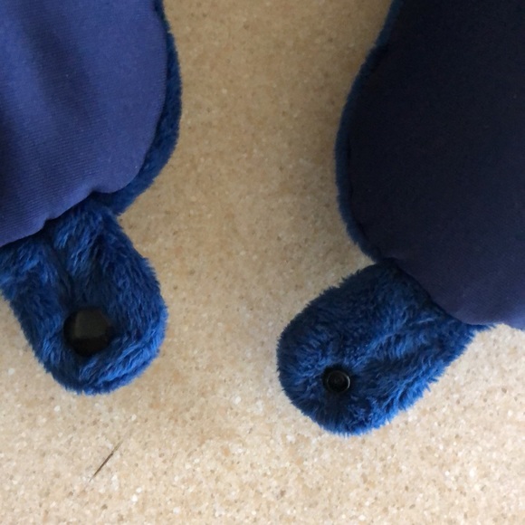 Brookstone Soft Microbead Travel Pillow Neck Lumbar  navy blue - Picture 3 of 14